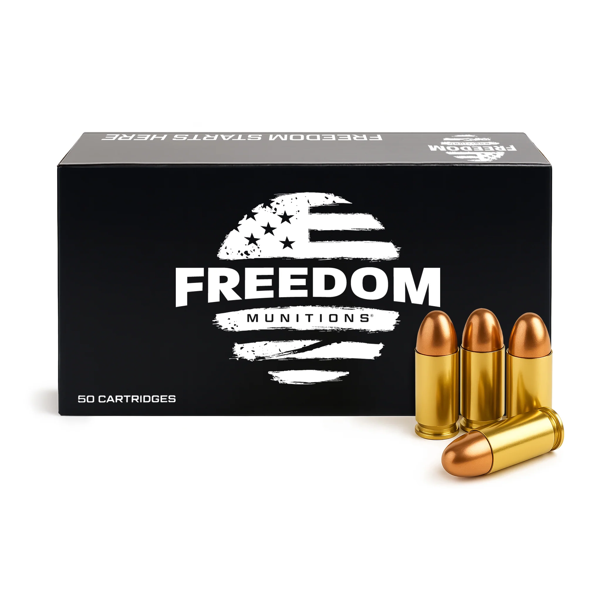 Freedom Munitions 45 ACP Ammo- 200 Gr Round Nose (RN) Small Primer, 50 rounds, New
