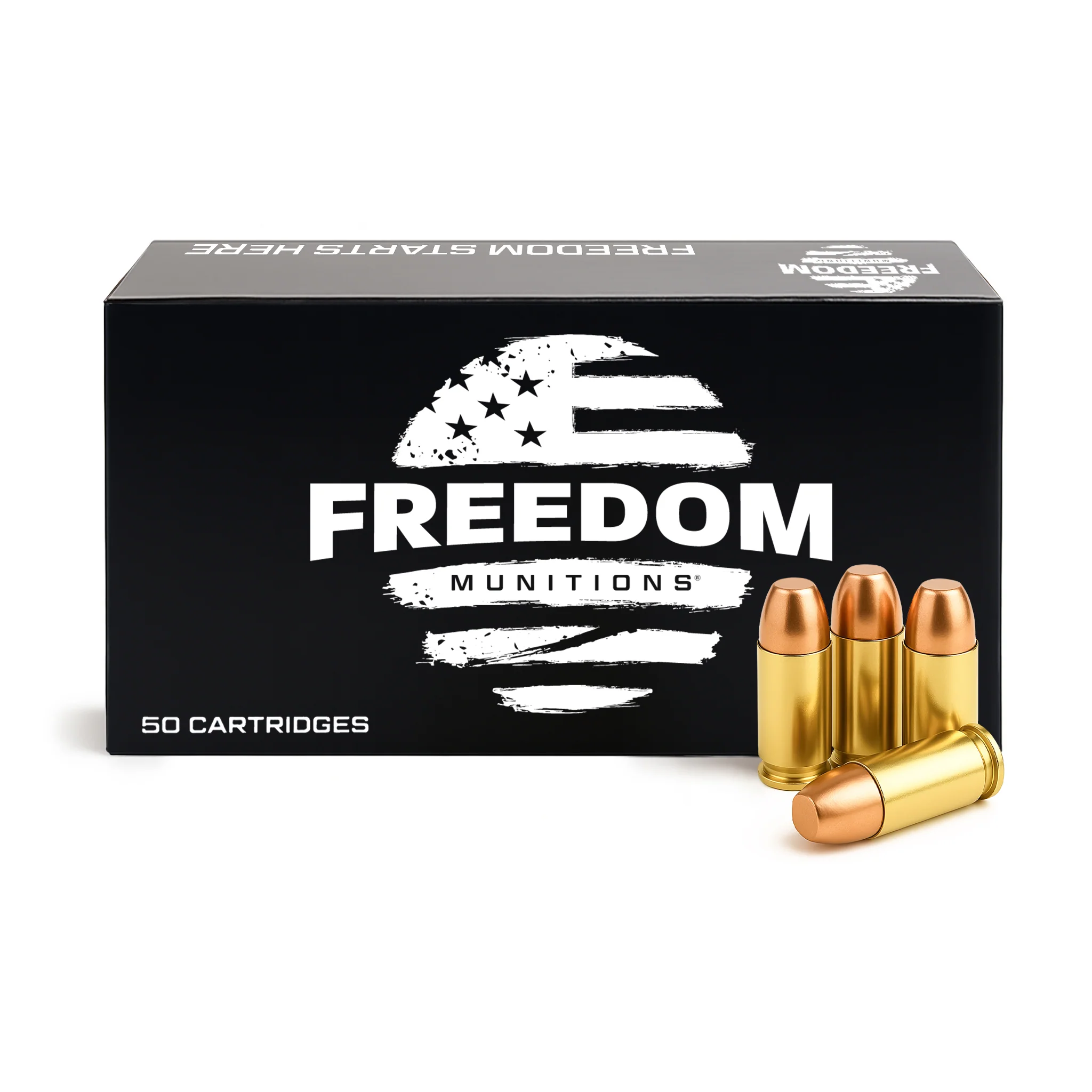 Freedom Munitions 9mm Luger Ammo- 135 Gr RNFP, 50 rounds, Remanufactured