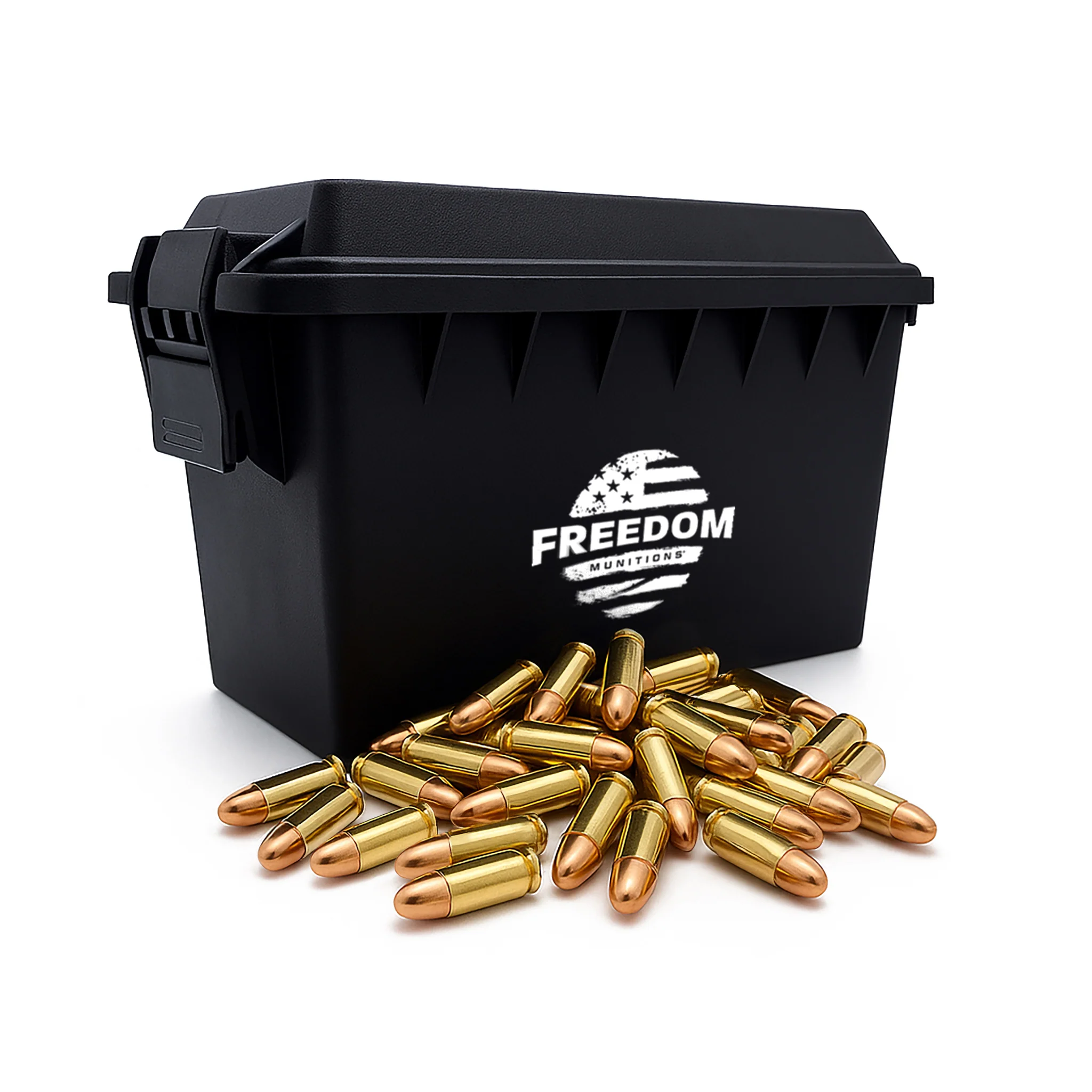 Bulk Freedom Munitions 9mm Luger Ammo- 115 Gr Round Nose (RN), 250 rounds, New