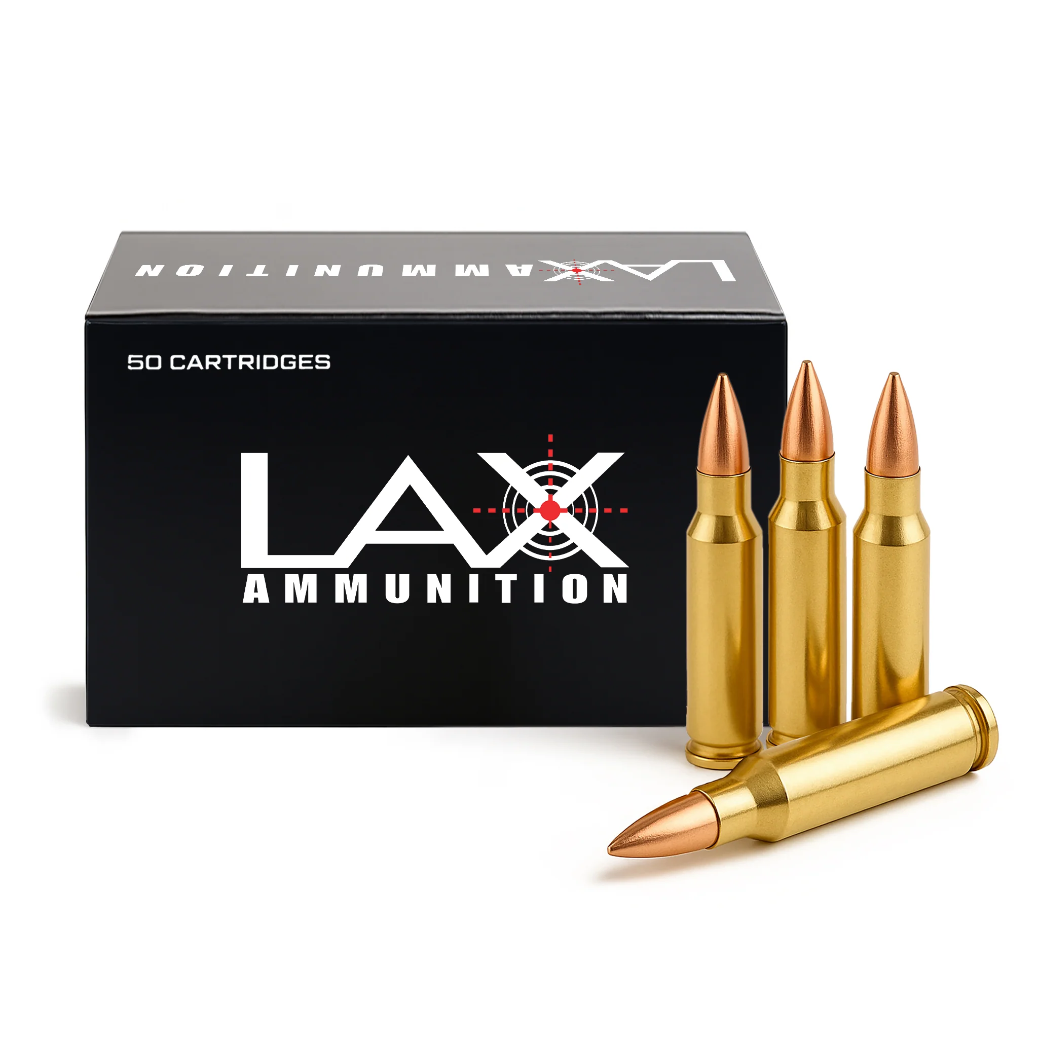 LAX Ammunition 223 Remington Ammo- 62 Gr Full Metal Jacket (FMJ), 50 rounds, New