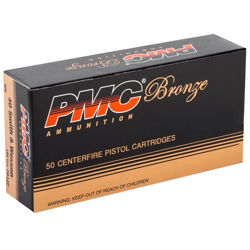 PMC 40 S&W 180 gr Full Metal Jacket Flat Point (FMJFP) 50 ct (40E)
