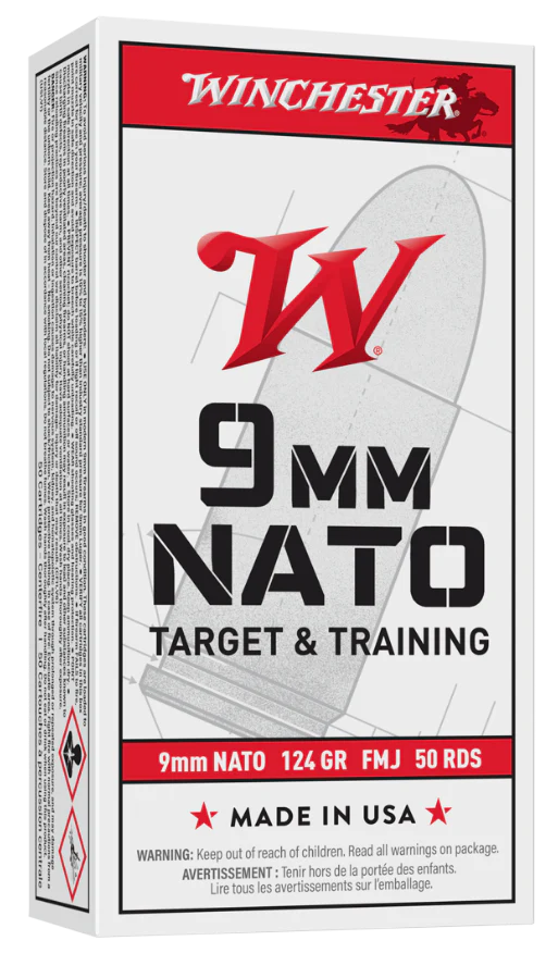 Winchester 9mm 124 gr FMJ (W9NATO50)